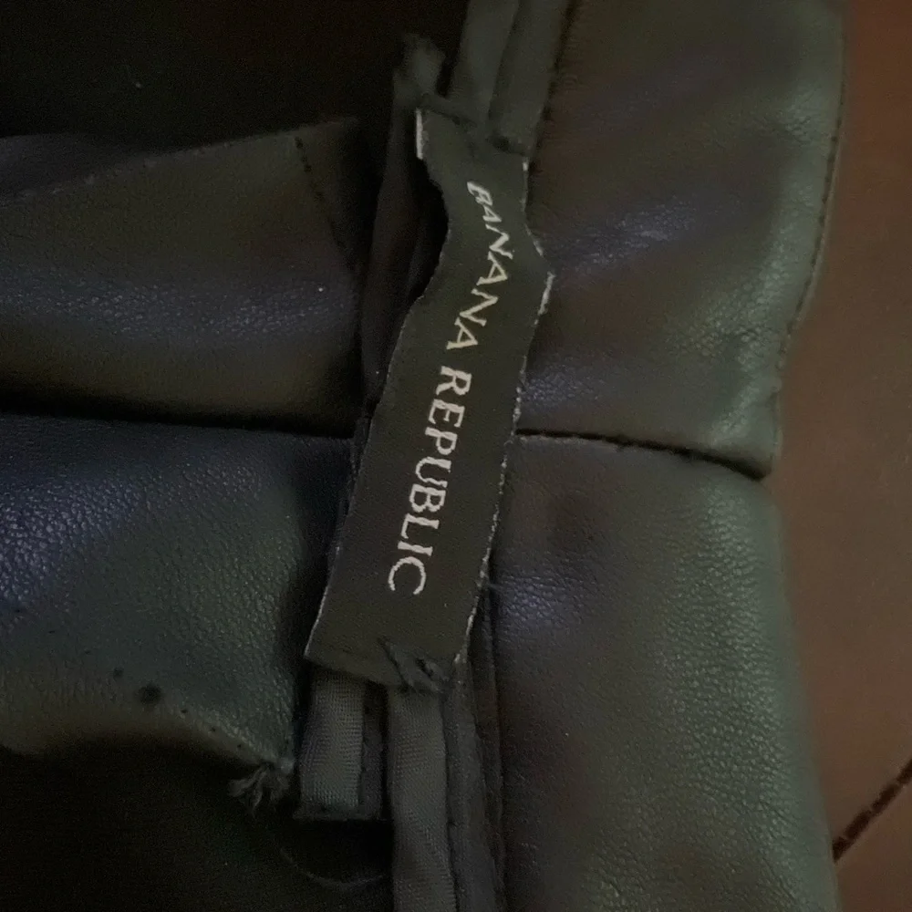(Lori) Banana Republic Elegant Black Faux Leather Women’s Pants Sz 8 - Picture 7 of 10